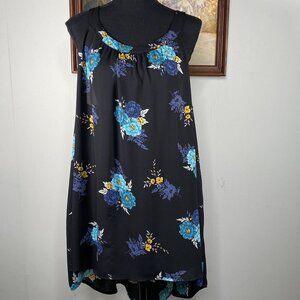 Torrid Sleeveless Blouse Top Women's 3 Black Multicolor Floral Casual